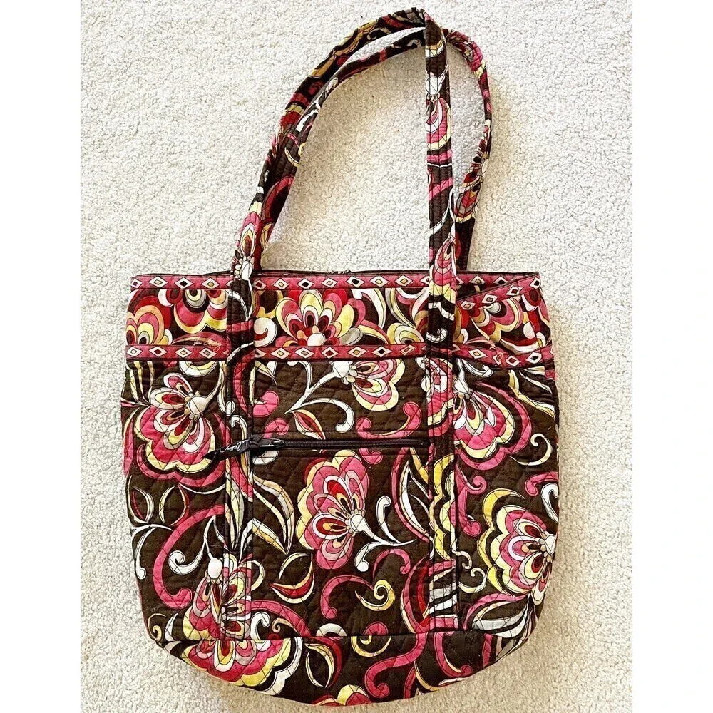 Vera Bradley Puccini Tote Bag Toggle Closure Travel Quilted Packable Lightweight